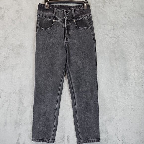 Lulus Mom Jeans Womens Size S Acid Wash Gray Super High Rise Tapered Ankle Denim - Picture 1 of 11